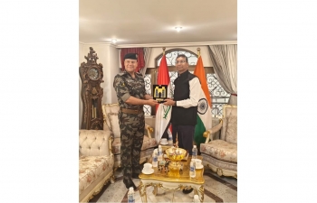 Ambassador Prashant Pise received Major General Balasm Hammad Hassan, DG Diplomatic Police and his accompanying delegation. During the meeting, the excellent working relationship between the Embassy and the Diplomatic Police was emphasized.